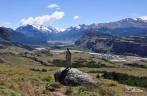 A fantástica paisagem do Parque Nacional Los Glaciares, durante a trilha da Loma del Pliegue Tumbado, perto de El Chaltén, na patagônia argentina